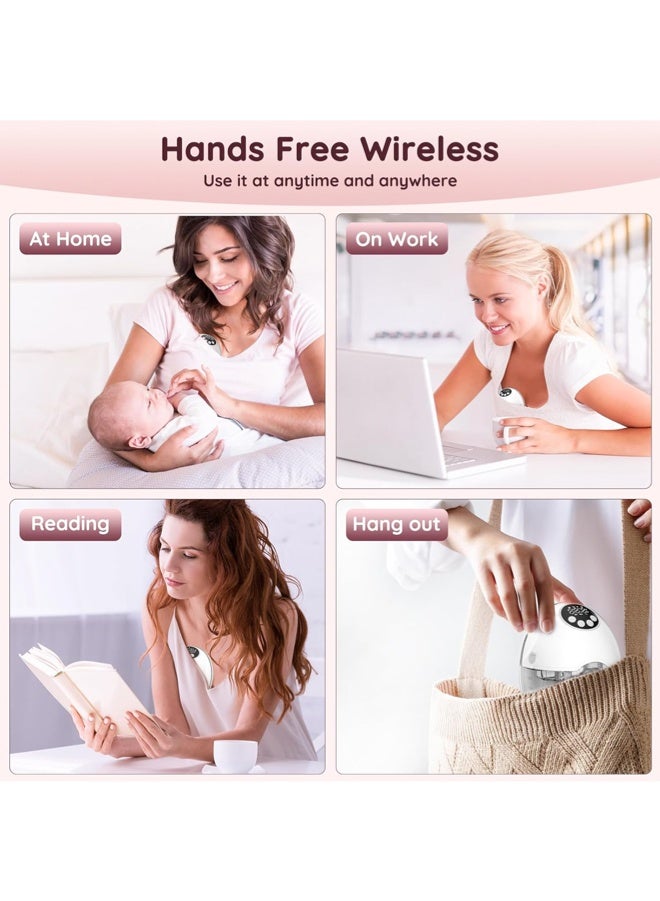 خذها مضخة حليب بدون استخدام اليدين - مضخة حليب قابلة للارتداء بـ 4 أوضاع و12 مستوى، مضخة حليب محمولة للعمل والسفر والليل مع شفة مانعة للتسرب، مثالية لشفط الحليب، باللون الأبيض - Image 5